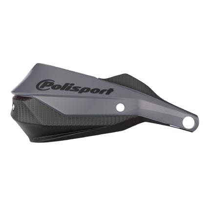 Polisport Trail Blazer Handguard for Motocross - Universal Handguard Shield - Full Wrap-Around for Extreme Riding Condition, Made from 6061 T6 Aluminum for SM, Motard & Dirt Bikes- Grey/Black