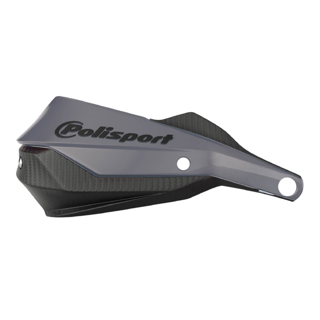 Polisport Trail Blazer Handguard for Motocross - Universal Handguard Shield - Full Wrap-Around for Extreme Riding Condition, Made from 6061 T6 Aluminum for SM, Motard & Dirt Bikes- Grey/Black