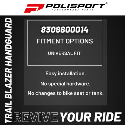Polisport Trail Blazer Handguard for Motocross - Universal Handguard Shield - Full Wrap-Around for Extreme Riding Condition, Made from 6061 T6 Aluminum for SM, Motard & Dirt Bikes- Grey/Black