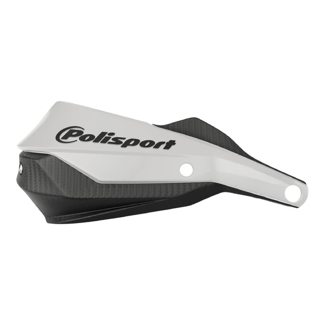 Polisport Trail Blazer Handguard for Motocross - for CFMOTO 450MT (2024-25) - Full Wrap-Around for Extreme Riding Condition, Made from 6061 T6 Aluminum for SM, Motard & Dirt Bikes- White/Black