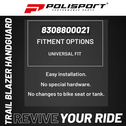 Polisport Trail Blazer Handguard for Motocross - for CFMOTO 450MT (2024-25) - Full Wrap-Around for Extreme Riding Condition, Made from 6061 T6 Aluminum for SM, Motard & Dirt Bikes- White/Black