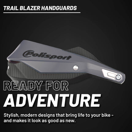 Polisport Trail Blazer Handguard for Motocross - for CFMOTO 450MT (2024-25) - Full Wrap-Around for Extreme Riding Condition, Made from 6061 T6 Aluminum for SM, Motard & Dirt Bikes- Grey/Black