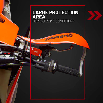 Polisport Trail Blazer Handguard for Motocross - for CFMOTO 450MT (2024-25) - Full Wrap-Around for Extreme Riding Condition, Made from 6061 T6 Aluminum for SM, Motard & Dirt Bikes- Grey/Black