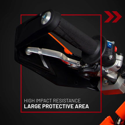 Polisport S-Dual Handguard for Motocross Motorcycles-Universal Repair Handguard - Durable, Flexible, Easy to Install, Supermoto, Motard, Dirt Bikes & Off-Road Protection- Orange