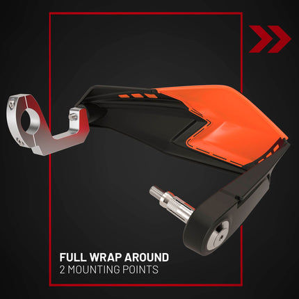 Polisport S-Dual Handguard for Motocross Motorcycles-Universal Repair Handguard - Durable, Flexible, Easy to Install, Supermoto, Motard, Dirt Bikes & Off-Road Protection- Orange