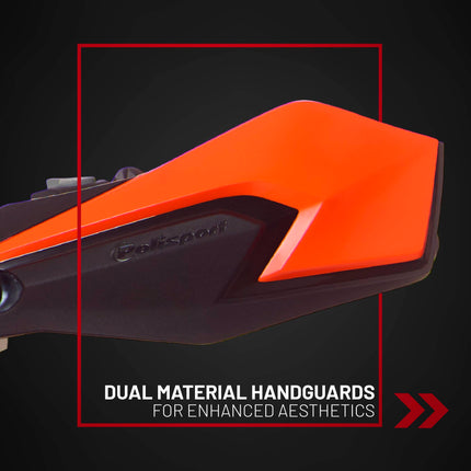 Polisport S-Dual Handguard for Motocross Motorcycles-Universal Repair Handguard - Durable, Flexible, Easy to Install, Supermoto, Motard, Dirt Bikes & Off-Road Protection- Orange