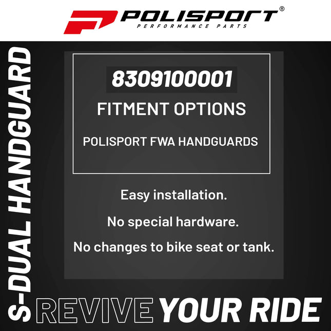 Polisport Plastic Mounting Bars Kit For Motocross MX Motorcycles - For Full Wrap-Around Handguards - Durable, Easy to Install, Flexible - Black