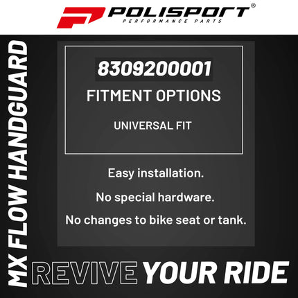 Polisport MX Air & MX Force Handguard Mounting Kit For Motocross MX Motorcycles - Durable, Easy to Install, Flexible - Black