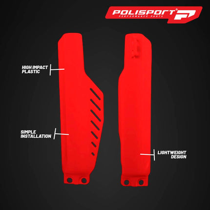 Polisport Fork Guards for Honda CRF250R, CRF450R, CRF450RX (2019-2025) Red,  Durable Off-Road Fork Protectors