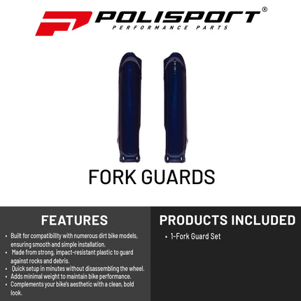 Polisport Fork Guards for Yamaha YZ450F (2023–2026) OEM Black– Durable Injection-Molded Plastic – Factory Fit & Finish – Roost & Debris Protection – Easy Bolt-On Installation