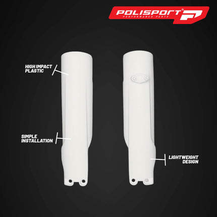 Polisport White Fork Guards for KTM SX/XC and Husqvarna TC/TE/FC/FE (2023