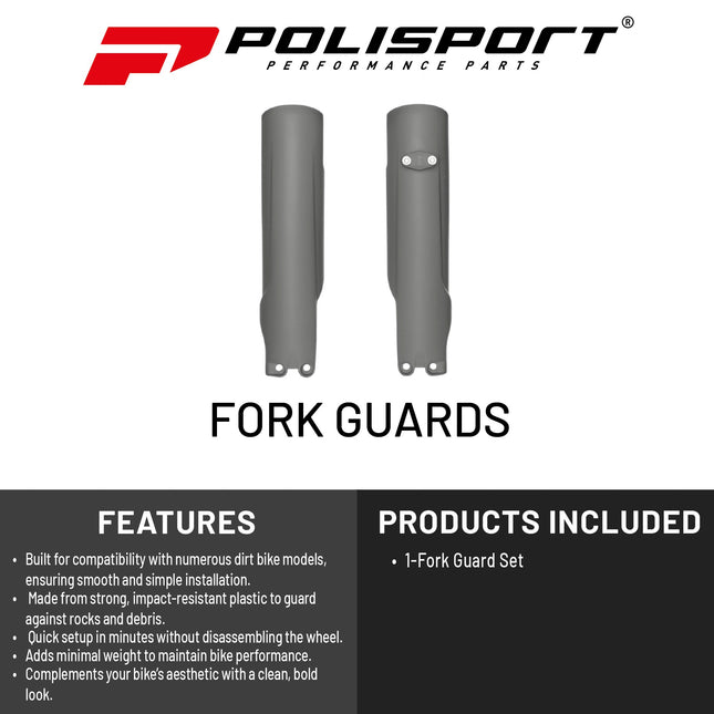 Polisport Nardo Grey, Fork Guards for KTM SX/XC and Husqvarna TC/TE/FC/FE (2023