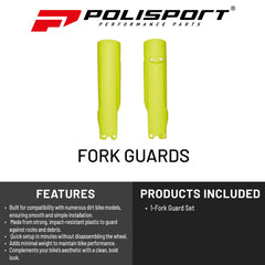 Polisport  Yellow, Fork Guards for KTM SX/XC and Husqvarna TC/TE/FC/FE (2023