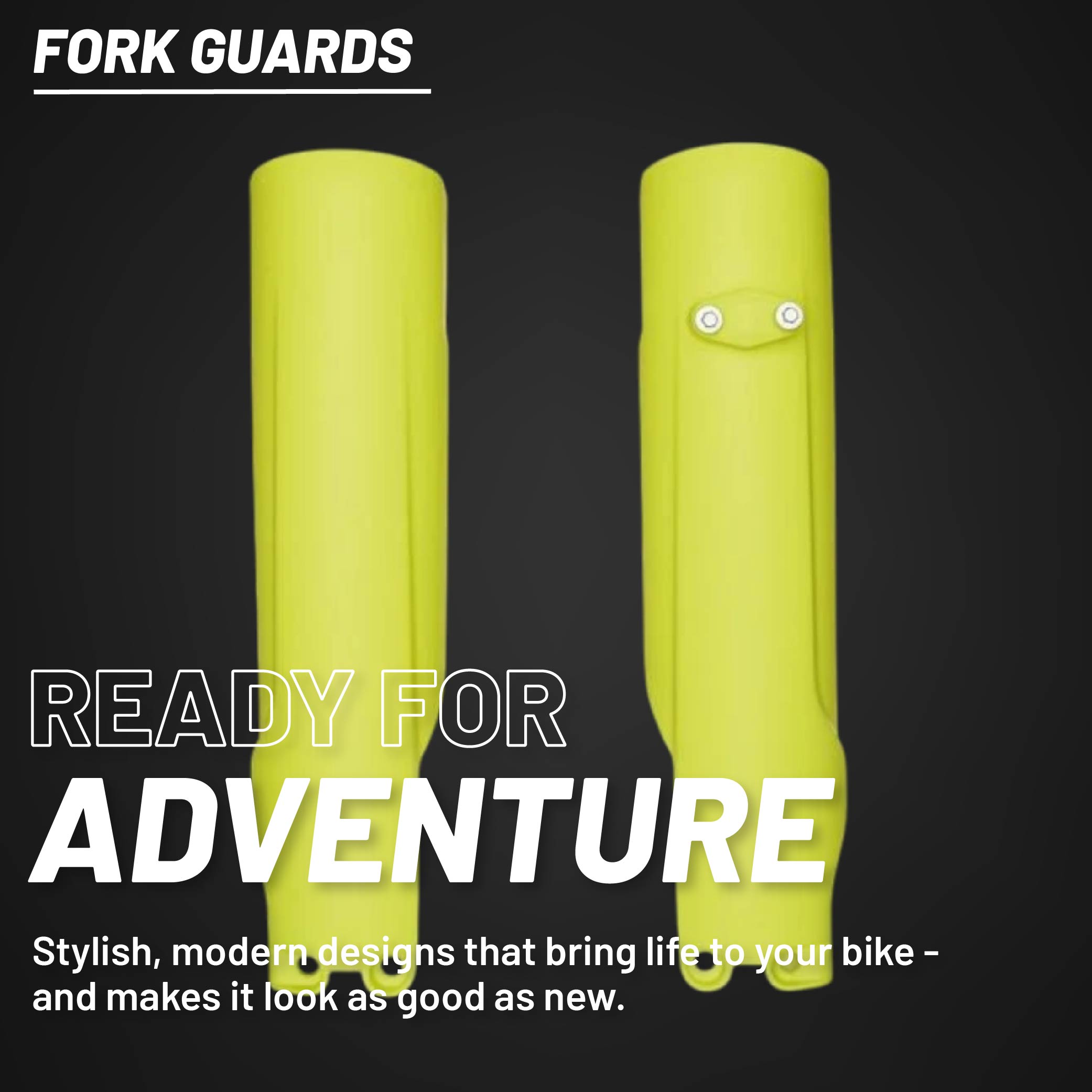 Polisport  Yellow, Fork Guards for KTM SX/XC and Husqvarna TC/TE/FC/FE (2023