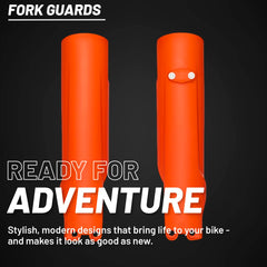 Polisport  Orange, Fork Guards for KTM SX/XC and Husqvarna TC/TE/FC/FE (2023–2025) – OEM Fit – Durable Gloss Polypropylene – Roost & Debris Protection – Easy Bolt-On Installation 8352500005