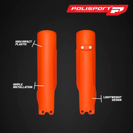 Polisport  Orange, Fork Guards for KTM SX/XC and Husqvarna TC/TE/FC/FE (2023