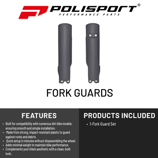 Polisport  Flo Orange, Fork Guards for KTM SX/XC and Husqvarna TC/TE/FC/FE (2023