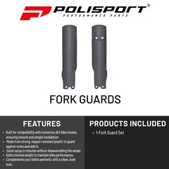 Polisport  Flo Orange, Fork Guards for KTM SX/XC and Husqvarna TC/TE/FC/FE (2023–2025) – OEM Fit – Durable Gloss Polypropylene – Roost & Debris Protection – Easy Bolt-On Installation 8352500006