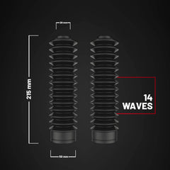 Polisport Fork Boots Enduro 215x28 - Stretchable Rubber-Like Motorcycle Fork Guards for Superior Protection, Fits Various Bike Models, 215mm x 28mm x 50mm-Black