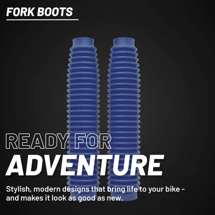 Polisport Universal Fork Boots Enduro, 430mm Length x 41mm Top x 58mm Bottom, Durable Rubber-Like Material, Pair for Motocross and Off-Road Motorcycles, Blue