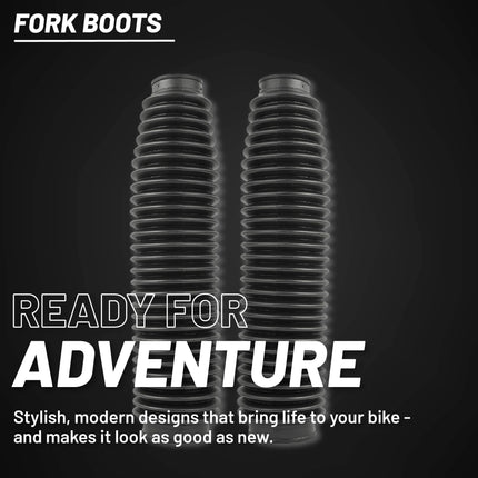 Polisport Universal Fork Boots Enduro, 430mm Length x 41mm Top x 58mm Bottom, Durable Rubber-Like Material, Pair for Motocross and Off-Road Motorcycles, Black