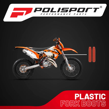 Polisport Universal Fork Boots Enduro, 430mm Length x 41mm Top x 58mm Bottom, Durable Rubber-Like Material, Pair for Motocross and Off-Road Motorcycles, Red