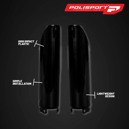 Polisport Fork Guards for Honda CRF 450R (2002-2003) CR 500R (1995-2002) & CR 125R/250R (1995-2003) - OEM Quality for Superior Fit & Durable Protection - Black