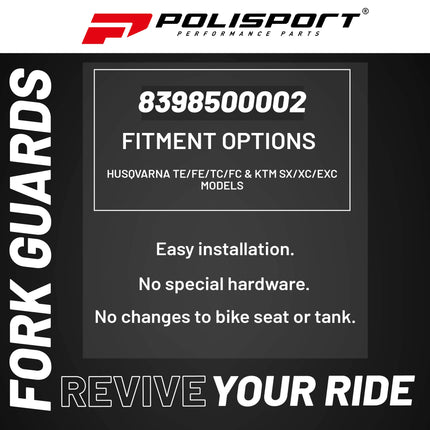 Polisport OEM Quality Fork Guards for Husqvarna TE/FE/TC/FC & KTM SX/XC/EXC Models -White-Durable, Impact-Resistant Replacement Plastic