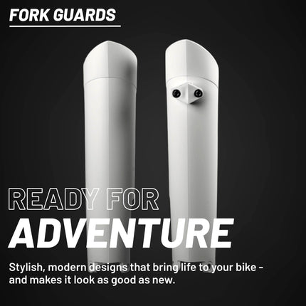 Polisport OEM Quality Fork Guards for Husqvarna TE/FE/TC/FC & KTM SX/XC/EXC Models -White-Durable, Impact-Resistant Replacement Plastic