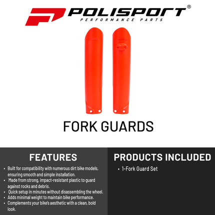 Polisport OEM‑Quality Fork Guards – Orange – Durable Gloss Polypropylene – Direct Replacement for KTM/Husqvarna Models (Part #8398600005)