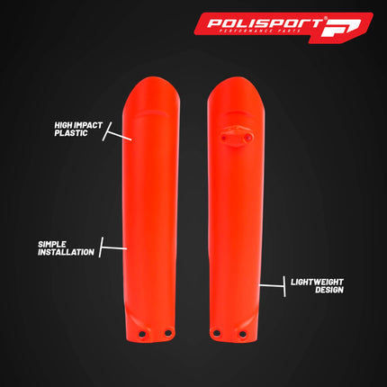 Polisport OEM‑Quality Fork Guards – Orange – Durable Gloss Polypropylene – Direct Replacement for KTM/Husqvarna Models (Part #8398600005)