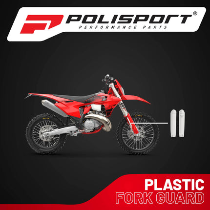 Polisport OEM‑Quality Fork Guards – White – Durable Gloss Polypropylene – Direct Replacement for KTM/Husqvarna Off‑Road Models – Part #8398600012