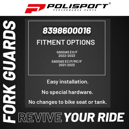 Polisport Fork Guards for GasGas EX/F 2022-2023, EC/F/MC/F 2021-2023, Durable Plastic Motorcycle Fork Protectors, Red