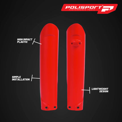 Polisport Fork Guards for GasGas EX/F 2022-2023, EC/F/MC/F 2021-2023, Durable Plastic Motorcycle Fork Protectors, Red