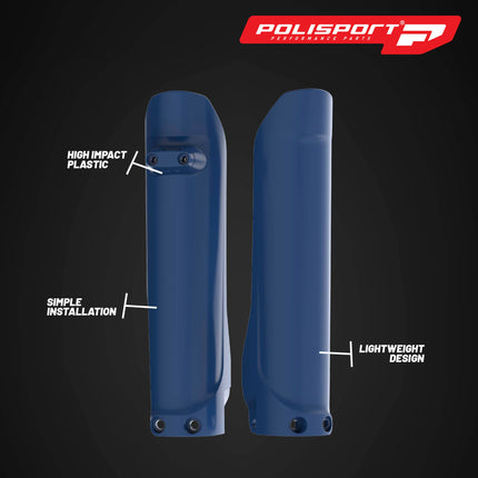 Polisport Fork Guards for Husqvarna TE/FE 2016-2023 | Blue Durable Polypropylene Enduro Bike Fork Protectors, OEM-Quality Replica