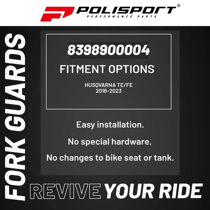 Polisport Fork Guards for Husqvarna TE/FE 2016-2023 | Yellow Durable Polypropylene Enduro Bike Fork Protectors, OEM-Quality Replica