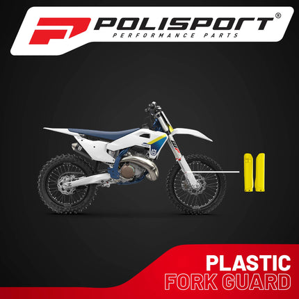 Polisport Fork Guards for Husqvarna TE/FE 2016-2023 | Yellow Durable Polypropylene Enduro Bike Fork Protectors, OEM-Quality Replica