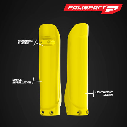 Polisport Fork Guards for Husqvarna TE/FE 2016-2023 | Yellow Durable Polypropylene Enduro Bike Fork Protectors, OEM-Quality Replica