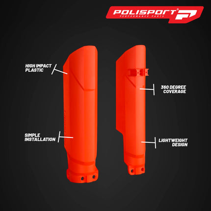 Polisport Full Wrap Fork Guards for KTM EXC/SX/XC 125-500 Models 2008-2025 - Durable Plastic 360