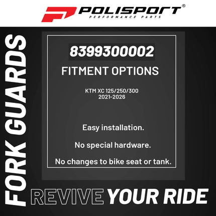 Polisport Full Wrap Fork Guards for KTM EXC/SX/XC 125-500 Models 2008-2025 - Durable Plastic 360