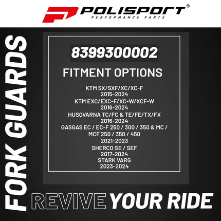 Polisport Full Wrap Fork Guards for KTM EXC/SX/XC 125-500 Models 2008-2025 - Durable Plastic 360