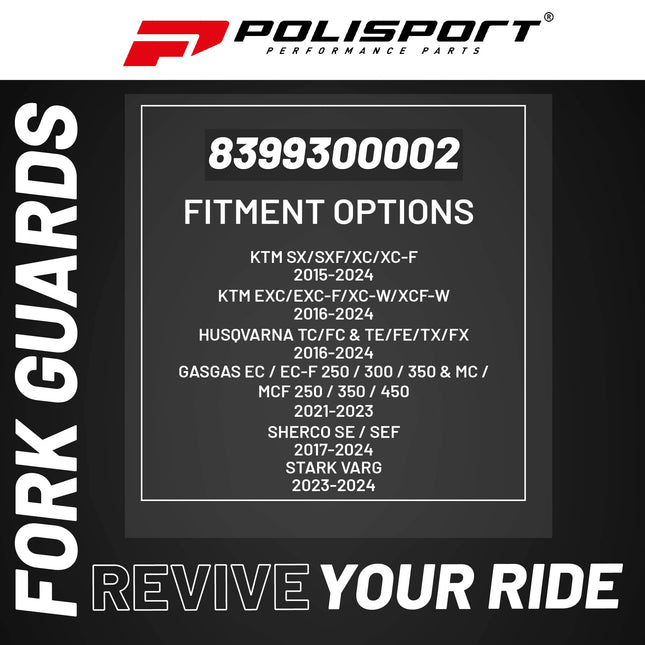 Polisport Full Wrap Fork Guards for KTM EXC/SX/XC 125-500 Models 2008-2025 - Durable Plastic 360
