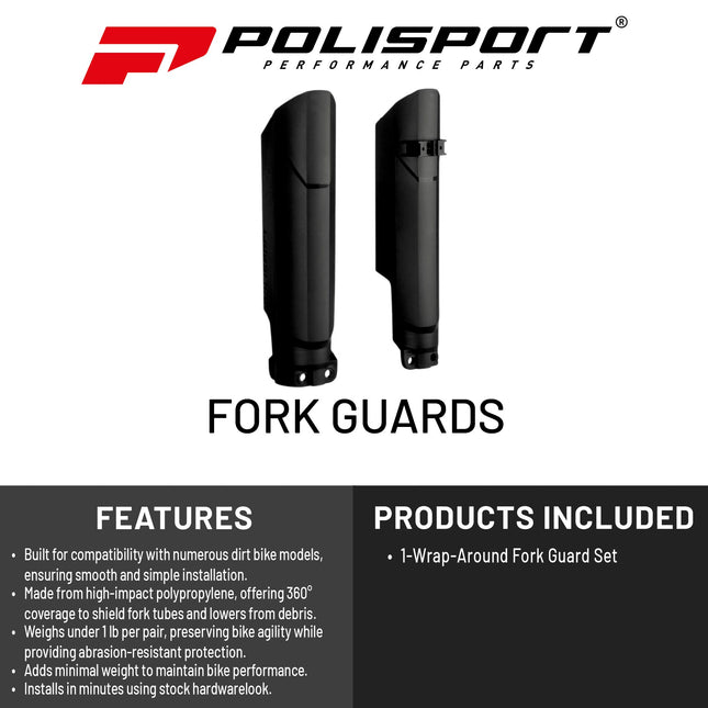 Polisport Full Wrap Fork Guards for KTM EXC/SX/XC 125-500 Models 2008-2025 - Durable Plastic 360