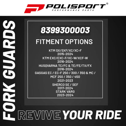 Polisport Full Wrap Fork Guards for KTM EXC/SX/XC 125-500 Models 2008-2025 - Durable Plastic 360