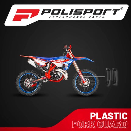 Polisport Full Wrap Fork Guards for Beta RR 125/200/250/300 2T 2019-2026 | High-Impact Polypropylene, OEM Fit, Black, Durable Enduro Fork Protection