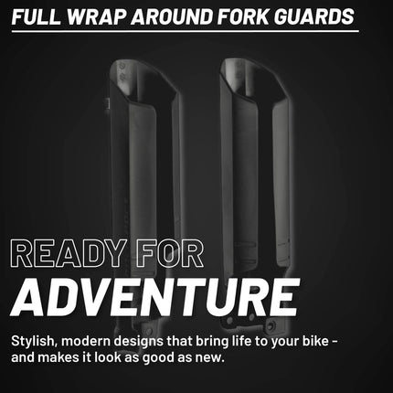 Polisport Full Wrap Fork Guards for Beta RR 125/200/250/300 2T 2019-2026 | High-Impact Polypropylene, OEM Fit, Black, Durable Enduro Fork Protection
