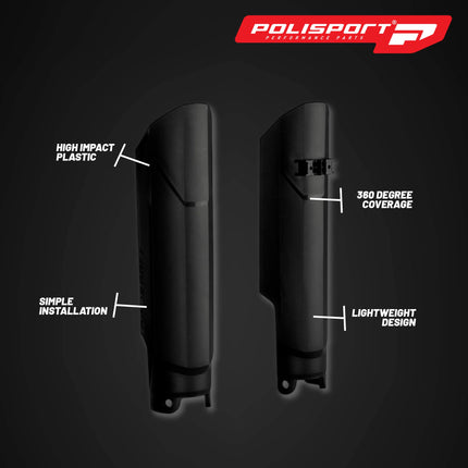 Polisport Full Wrap Fork Guards for Yamaha YZ250F/YZ450F 2016-2021, YZ125/250 2015-2021, YZ250FX/YZ450FX 2016-2021 - Durable 360