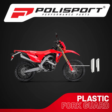 Polisport Fork Guard FWA for Honda CRF250R/450R/RX 2019-2024 | High-Impact Polypropylene, OEM Fit, White, Full Wrap Motocross Fork Protection