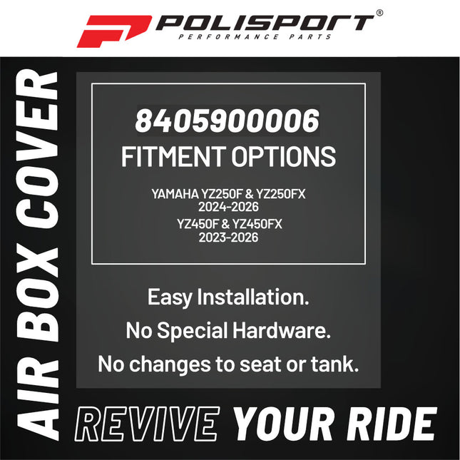 Polisport Black Air Box for Yamaha Dirt Bikes |  YZ250F (2024-2026), YZ250FX (2024-2026), YZ450F (2023-2026), YZ450FX (2023-2026) | OEM Fit & Durable DGP Plastic