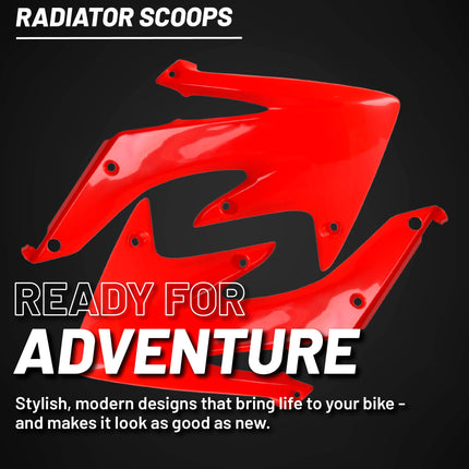 Polisport Radiator Scoops - Red Panels for Honda CRF 450R (2005-2008) - OEM Fit, Glossy Finish, Lightweight & Impact-Resistant, Easy Installation
